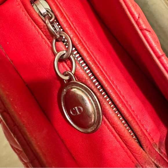 Dior Red Quilted Tote with Silver Accents - Picture 10 of 10